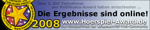 Banner zu den Ergebnissen des Hörspiel-Awards 2008